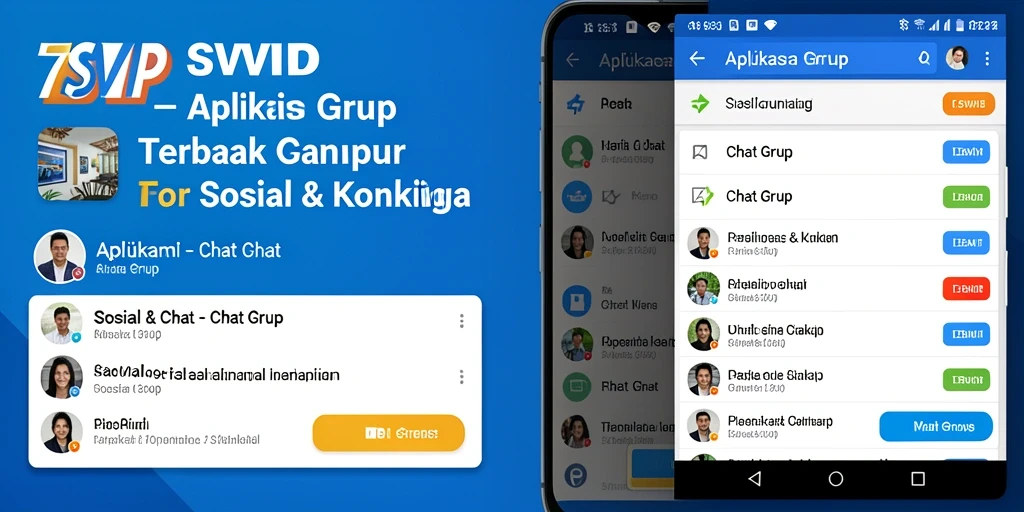 Antarmuka aplikasi 7SVIP dengan fitur Chat Grup yang menarik.