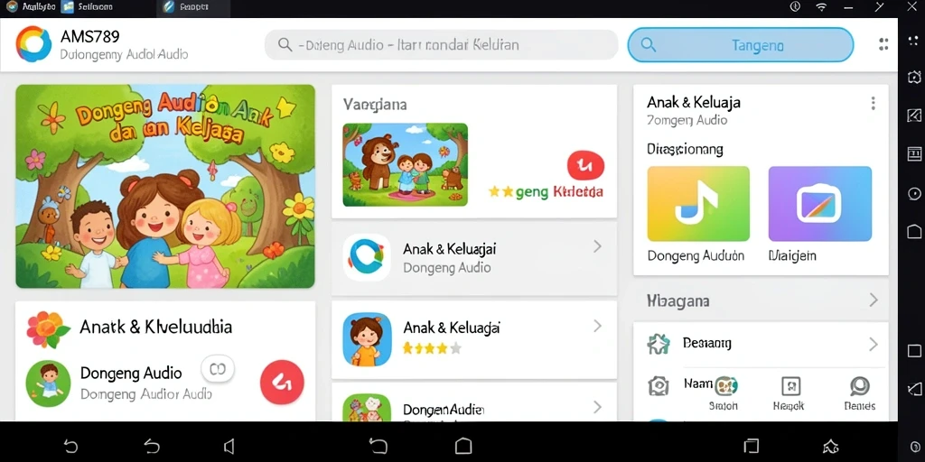 Tampilan antarmuka aplikasi AMS789 yang menarik dan ramah anak.