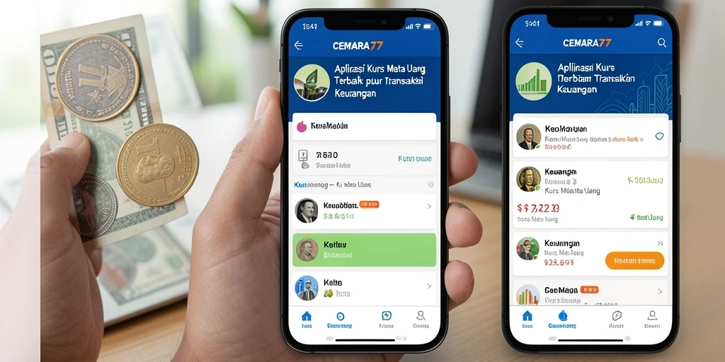 Antarmuka CEMARA77 menampilkan kurs mata uang secara jelas dan informatif.