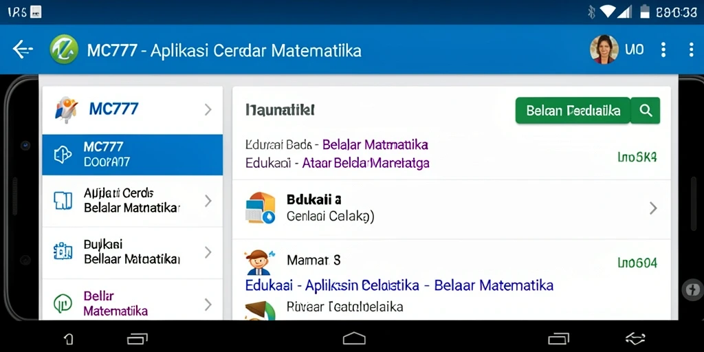 Antarmuka MC777 yang menarik untuk belajar matematika.