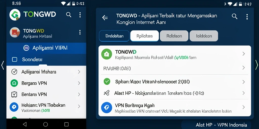 Antarmuka TONGWD yang sederhana dan fungsional untuk VPN Indonesia.